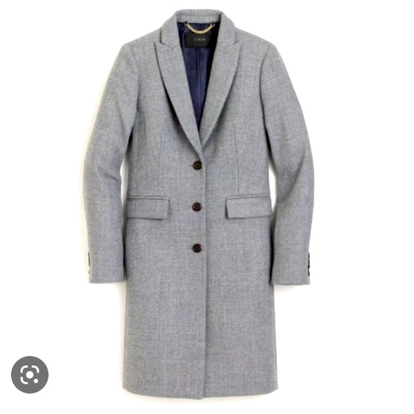 Excellent condition J crew Parke top coat in grey wool, size 0 petite - Picture 1 of 16